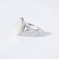 wholesale 925 Silver Plated with White Gold, Dunli Jewelry New White Shell Ring, Natural Stone, Simple and Elegant Women's Ring-0-2