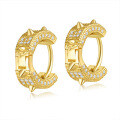 S925 Sterling Silver Geometric Hip Hop Moissanite Earrings for Men and Women-0-3