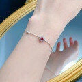 wholesale S925 silver new 40-point pigeon blood ruby bracelet, small trendy design bracelet for women, hot sale on Xiaohongshu-0-3