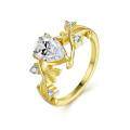 925 Sterling Silver Pear-shaped Moissanite Blooming Midsummer Ring-0-3