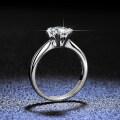 925 Silver 1-Carat Snow Moissanite Ring, Classic Six-Prong Direct Sale-0-1