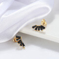 wholesale 925 Silver S925 Stud Earrings, 14K Gold Wing Earrings, Zircon Retro, Factory Direct Wholesale-0-2