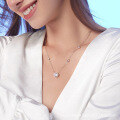 wholesale S925 Sterling Silver Zircon Star Dot Necklace for Women, Ultra Sparkling and Elegant Round Collarbone Chain, Cross-border Fashion Jewelry-0-2
