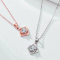 wholesale 999 Sterling Silver Four-Leaf Clover Necklace for Women, Summer Luxury Small Moissanite Diamond Pendant, New Collarbone Chain-0-4
