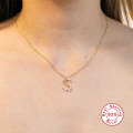 wholesale S925 Sterling Silver 26-Letter Butterfly Pendant Necklace with Zircon-0-3
