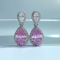 wholesale Sterling Silver New 8*12 Pear Drop Earrings Ins Hot-Selling Long Drop Ear Accessories-0-3