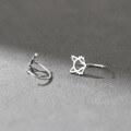 wholesale S925 Sterling Silver Minimalist Hollow-Out Fox Ear Hooks, Ins Style Niche Design, Ear-Friendly for Sleeping and Washing, No Need to Remove Earrings M05700-0-4