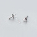 wholesale S925 silver asymmetrical heart-shaped cross stud earrings with diamonds, couple style jewelry E2694-0-0