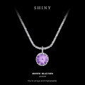 S925 Sterling Silver Moissanite Pendant Necklace, D-Color Crown Design, Light Luxury Style-0-4