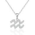 S925 Silver Zodiac Necklace with Moissanite, Customizable Women's Pendant-0-0
