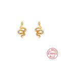 wholesale 925 Sterling Silver Ins Style Snake-shaped Diamond Accent Earring Wire Stud Earrings for Trendsetters-0-0