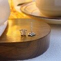 wholesale S925 Sterling Silver Hollow-Out Butterfly Stud Earrings, Minimalist and Versatile for Women, Hypoallergenic and Gentle on Piercings-0-2