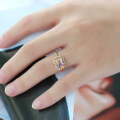 wholesale 14K Gold Plated 925 Sterling Silver Amethyst Citrine Rectangle Ring for Women, Fashion Vintage Elegant Ring-0-2