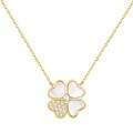 wholesale S925 sterling silver INS-style new women's necklace, exquisitely designed with a four-leaf clover and heart motif, versatile and elegant-0-6