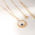 wholesale 18K Gold Japanese-style Niche Light Luxury Versatile Daily Wear High Sapphire Full-cut Diamond Necklace Jewelry Wholesale-0-2