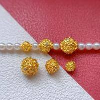 wholesale Gold-plated S925 ancient silver engraved crystal rhinestone floral daisy bead spacer beads scattered beads single bead waist bead top bead-A small one