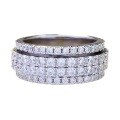 wholesale S925 Silver Zhuofan New Rotating Round Diamond Sliding Ring, Luxurious and Versatile-0-4