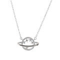 wholesale 925 Sterling Silver Planet Necklace for Women, Ins High Value Small Design, High-End Minimalist Elegant Collarbone Chain-0-4