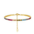 wholesale S925 Sterling Silver Colorful Zircon Tennis Bracelet for Women, Fashionable and Versatile, Direct from Manufacturer-0-36