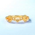 wholesale S925 Sterling Silver New Japanese Light Luxury Style Synthetic Citrine Ring, Fashionable and Versatile, Wholesale from Manufacturer-0-2