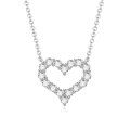 wholesale 18k Gold AU750 Platinum Small Fresh Heart-shaped Necklace with Lab-grown Diamonds, Genuine Diamond Love Pendant Collarbone Chain Hollow Setting Customization-0-0