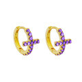 wholesale Metal S925, zirconia, cross ear for women, punk style, ins vintage, cross-border accessory-0-6