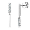 Sterling Silver Square Moissanite Stud Earrings for Women-0-37