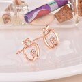 wholesale 14K Rose Gold, 18K White Gold, 9K Yellow Gold AU750 Diamond Earrings, Moissanite Apple Jewelry Ear Studs Ear Drops-0-2