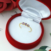 wholesale 925 Sterling Silver Simple and Fashion Gradient Purple Crystal Ring for Women, Korean Style Versatile Ring Wholesale-Gradient Amethyst Ring (Hong Kong)  Hong Kong No. 13