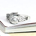 wholesale 925 Sterling Silver Lucky Koi Fish Ring for Women, Vintage National Tide Style Money and Yearly Abundance Adjustable Index Finger Ring New Arrival-0-1
