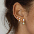 wholesale S925 Sterling Silver Irregular Zircon Star Earrings, Round Small Niche Design。-0-1