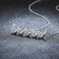 Sterling Silver Moissanite Spiral Pendant Necklace, Light Luxury Minimalist Cross-border Wholesale-0-0