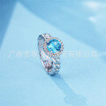 wholesale Original new 925 silver ring with inlaid colored zirconia chain, simple and personalized name, holiday gift-0-2