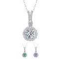 wholesale S925 Sterling Silver Full Diamond Flower Bud Elsa Princess Moissanite Necklace for Women, Luxury Versatile Pendant Necklace-0-4
