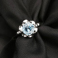 wholesale S925 sterling silver fashion natural topaz ring for women, camellia fresh and sweet natural gemstone ring-0-3