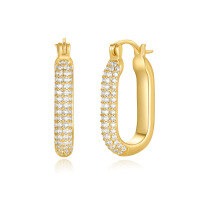 wholesale Brass Metal Hyper Flash Zircon Ear Cuff, Minimalist Exaggerated Earrings For Women,-Gold #2