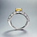 wholesale S925 metal new yellow diamond high-carbon diamond ring, fully set with 6*6-0-3