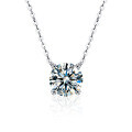 925 Sterling Silver 1-Carat D-Grade Moissanite Nose Stud Diamond Necklace, Women's Fashion Pendant-0-3