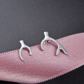 wholesale S925 Sterling Silver Fashion-Forward Minimalist Korean Japanese Style Student Deer Antler Earrings Creative Fresh Cross-Border New Arrival-0-1