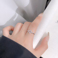 wholesale S925 Sterling Silver Lucky Four-Leaf Clover Ring Women's Bamboo Leaf Fashion Versatile Ins Style High-End Chinese Wind Ring-0-3