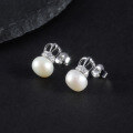 wholesale S925 Sterling Silver New 9mm Natural Freshwater Pearl Earrings for Women, Fashionable and Luxurious Elegant Ear Studs-0-1