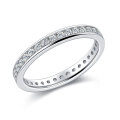 wholesale S925 sterling silver plated with 18K gold track-set full Moissanite diamond ring for women, new cross-border style-0-4