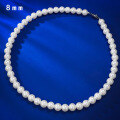 wholesale S925 Silver Large 8mm Strongly Lustrous Round Pearl Vintage French-style Collarbone Necklace Fashion Wholesale-0-4