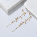 wholesale S925 Sterling Silver Baroque Pearl Earrings, Fashionable and Elegant Ear Threads, Direct from Manufacturer-0-4