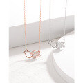 wholesale Rose Gold Plated S925 Sterling Silver Pisces Necklace for Women, Minimalist and Unique Design, Delicate Pendant Collarbone Chain-0-0