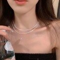 wholesale Pure silver full-body shimmering necklace for women, Korean-style lightweight luxury high-end minimalist chain, collarbone chain-0-2