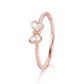 wholesale 18K Rose Gold and 9K Gold New Fresh Sweet Bow Diamond Ring for Women Tail Ring Jewelry Gift for Girlfriend Ins-0-4