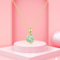 wholesale 925 Silver Versatile Round Synthetic Opal Pendant with White Fire Opal Jewelry Necklace-0-3