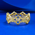 wholesale Metal S925 Silver Gold-Plated, BuBu Style Openwork Vintage Ring, Unisex Fashion Jewelry-0-5