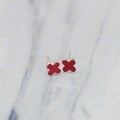 wholesale S925 Sterling Silver Four-Leaf Clover Epoxy Resin Stud Earrings for Women, Minimalist and Luxurious, Unique and Elegant, New Design Ear Jewelry Gift-0-6